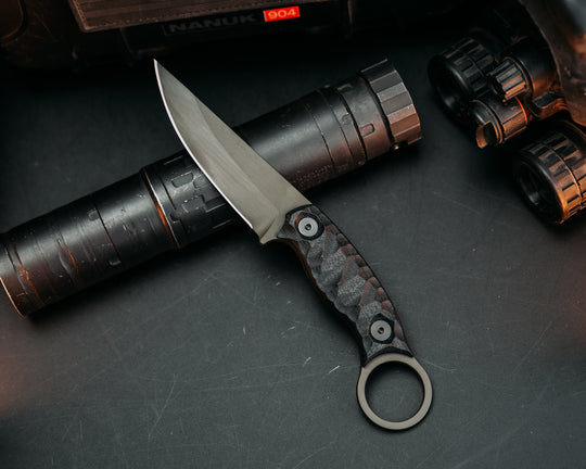 Osoraku 3" Mini - Black G10, OD Green Cerakote, Allen Bolts, Chaos Grip.