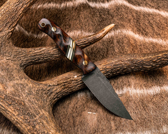 Feather Light- Desert Ironwood, Black G10, OD Green G10 and Brass Split, Mosaic Pins, Brass Lanyard Pin, Textured Grip