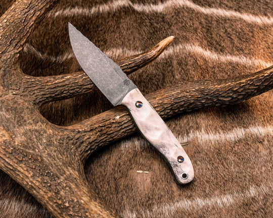 Feather Light- Elk Antler, Patriot Mosaic Pins, Aluminum Lanyard Pin, Textured Grip