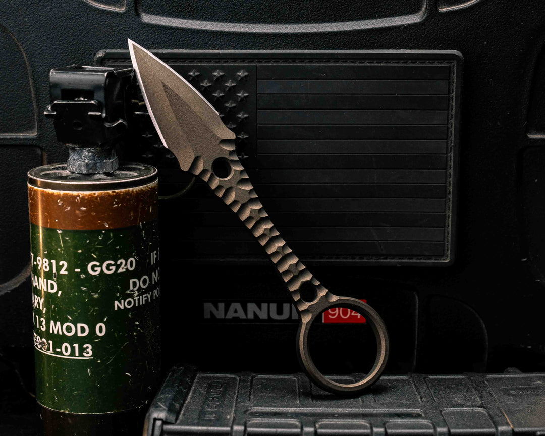 Ringstrike- Midnight Bronze Cerakote and Machined Rockwork Handle