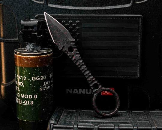 Ringstrike - Armor Black with Red Splatter Cerakote and Machined Rockwork Handle