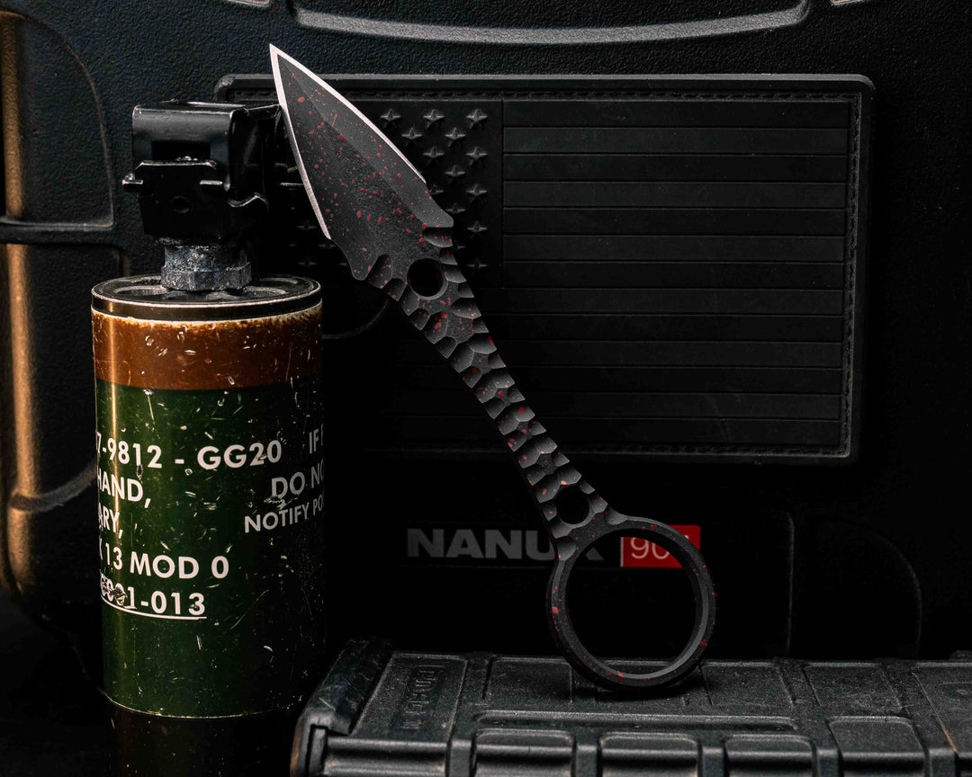 Ringstrike - Armor Black with Red Splatter Cerakote and Machined Rockwork Handle