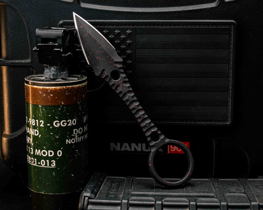 Ringstrike - Armor Black with Red Splatter Cerakote and Machined Rockwork Handle
