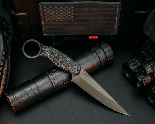 Osoraku 4"- Black Canvas Micarta, OD Green Cerakote, Allen Bolts, Chaos Grip