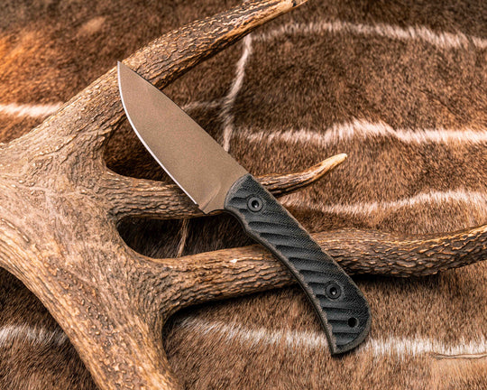 Cavner- Black/OD Green Canvas Micarta, Midnight Bronze Cerakote, Allen Bolts, Textured Grip