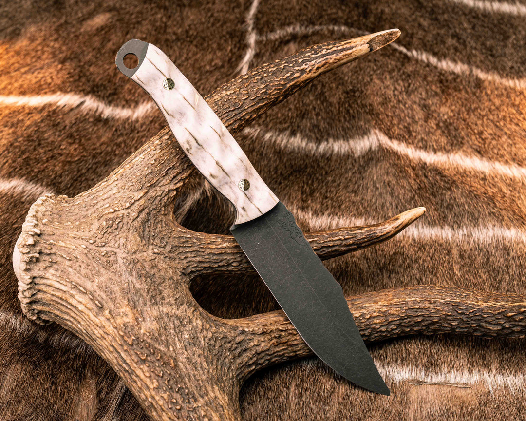 Crow Scout- Elk Antler, Mosaic Pins, Textured Grip