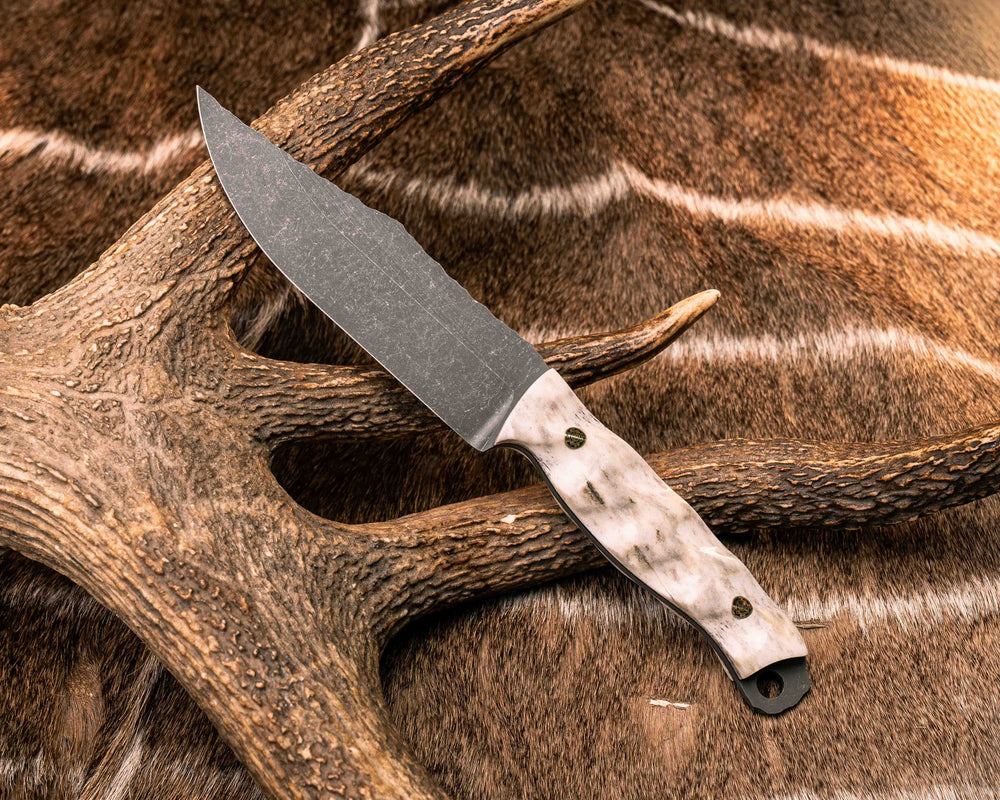 Crow Scout- Elk Antler, Mosaic Pins, Textured Grip