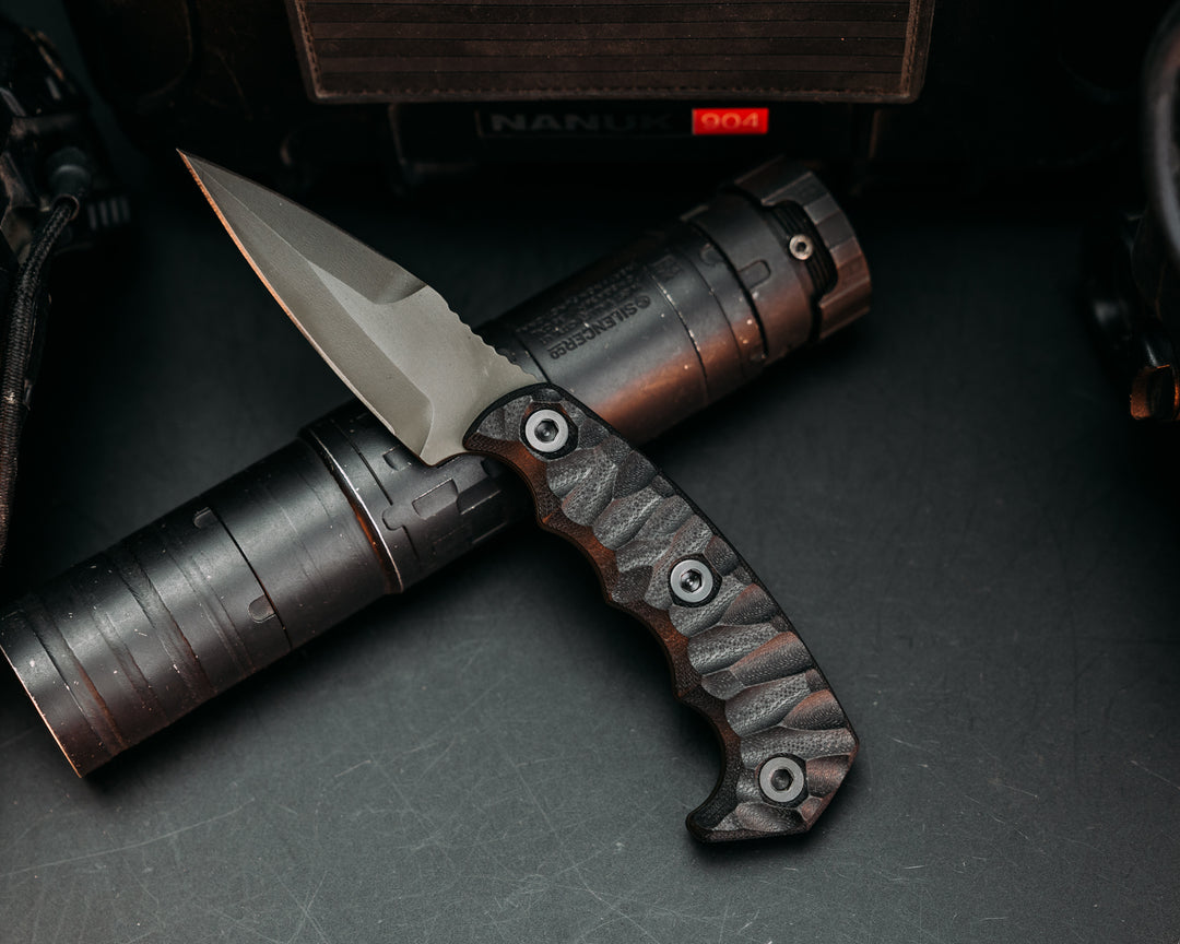 3" HUMINT - Black G10, OD Green Cerkoate, Allen Bolts, Chaos Grip.