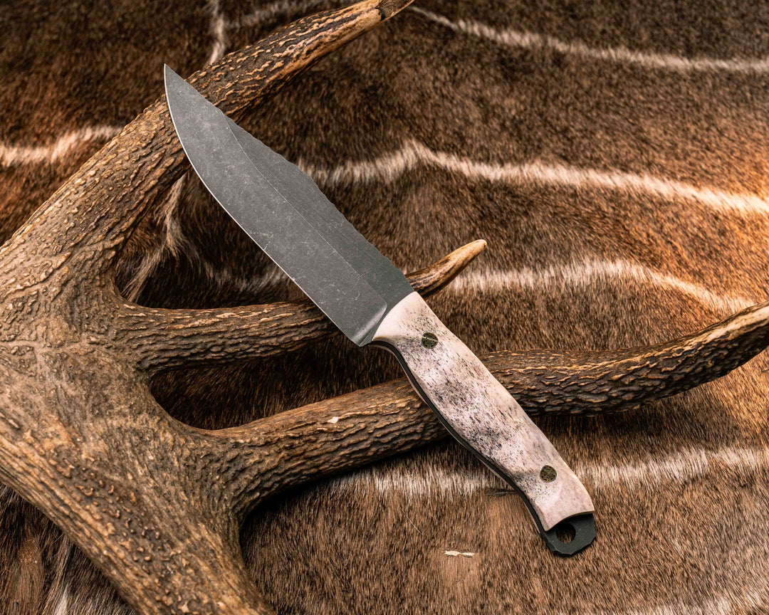 Crow Scout- Elk Antler, Mosaic Pins, Textured Grip