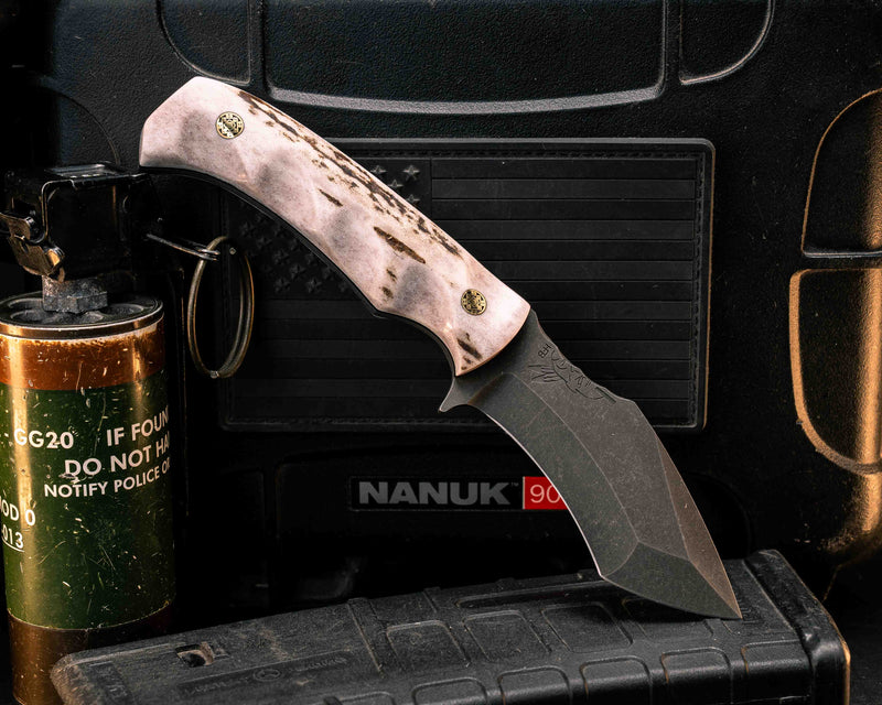 Buteo- Elk antler, Mosaic Pins, Textured Grip