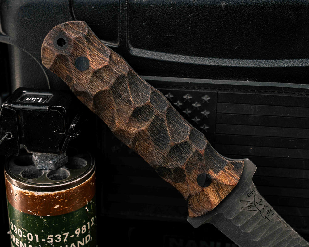 Combat Dirt Nap- Bead Blasted Rustic Finish Desert Ironwood, CF Pins, CF Lanyard Pin, Textured Grip