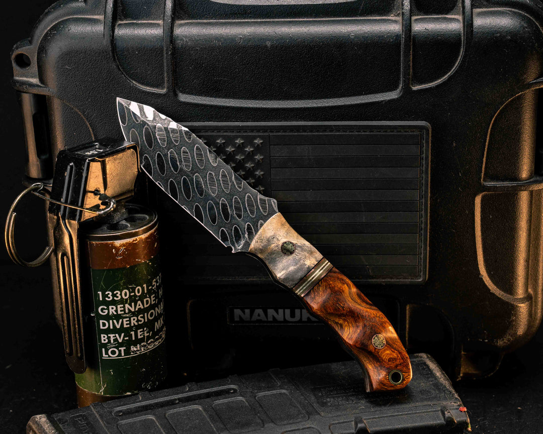 Disaster Cub- Buckeye Burl, Black G10, Copper, OD Green G10, White G10 and Copper Split, Desert Ironwood, Mosaic Pins, Brass Lanyard Pin, Textured Grip