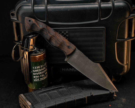 Widow Maker - Bead Blasted Rustic Finish Desert Ironwood, CF Pins, CF Lanyard Pin, Textured Grip