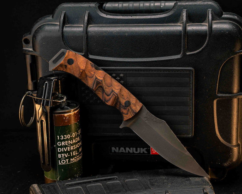 Tosahwi- Bead Blasted Rustic Finish Desert Ironwood, CF Pins, Textured Grip