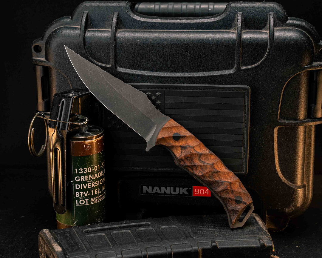 Tosahwi- Bead Blasted Rustic Finish Desert Ironwood, CF Pins, Textured Grip