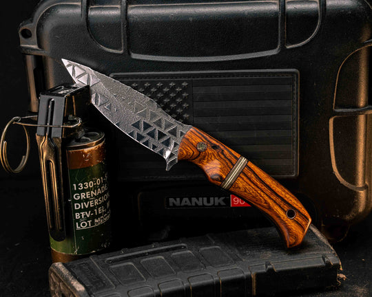 Ishi- Desert Ironwood, Black G10, Copper, OD Green G10, White G10 and Brass Split, Mosaic Pin, Copper Lanyard Pin, Textured Grip