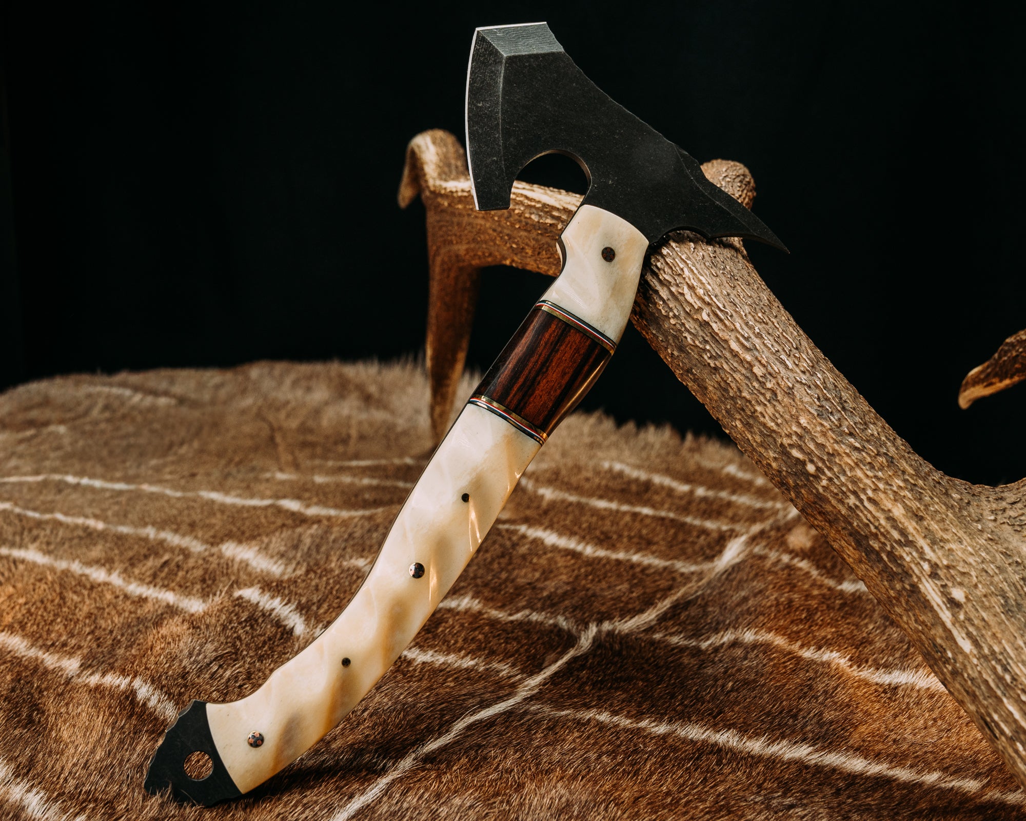Warbird- Giraffe Bone, Black G10, Brass, Blue G10, White G10 and