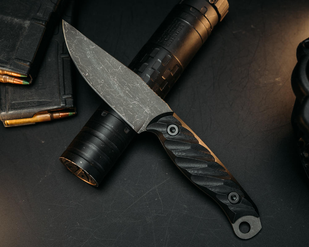 Crow Jr- Black G10, Allen Bolts, Iron Grip