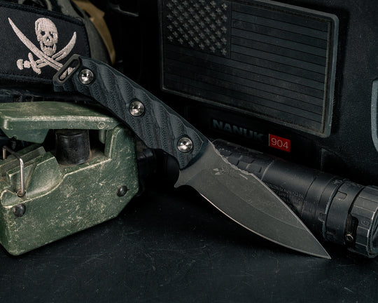 Ishi- Black G10, Ti Allen Bolts, Textured Grip