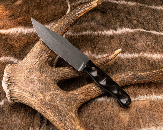 Crow Scout- Desert Ironwood, Black G10 and Brass Pin Striping, Desert Ironwood Split, Desert Ironwood, Mosaic Pins, Brass Lanyard Pin, Textured Grip