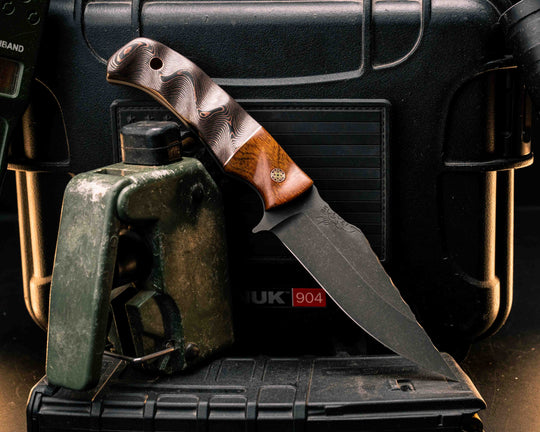 Tosahwi- Desert Ironwood, Copper Split, Copper Camo Carbon, Mosaic Pin, Copper Lanyard Pin, Textured Grip