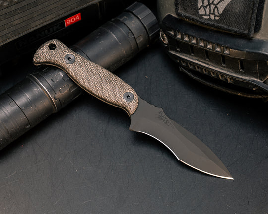 Extremis MK1 - OD Green Canvas Micarta, Armor Black Cerakote, Allen Bolts, Hollow Lanyard Hole, Textured Grip