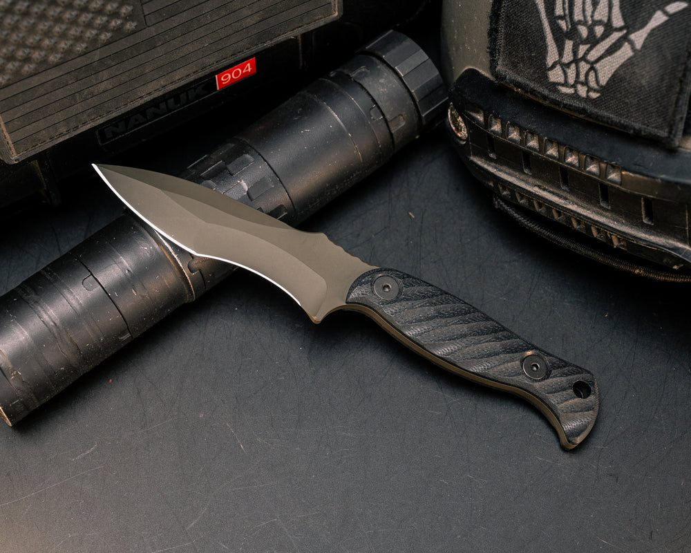 Extremis MK1 - Black G10, OD Green Cerakote, Allen Bolts, Hollow Lanyard Hole, Textured Grip
