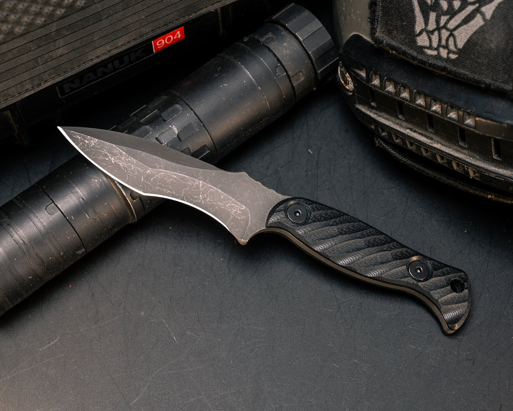 Extremis MK1 - Black G10, Allen Bolts, Hollow Lanyard Hole, Textured Grip