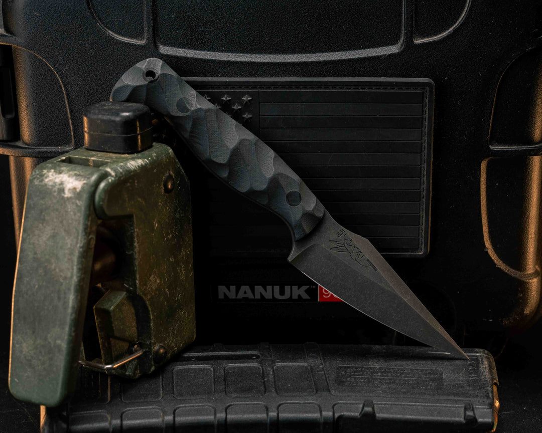 Gulo Gulo- Graphite G10, CF Pins, CF Lanyard Pin, Textured Grip