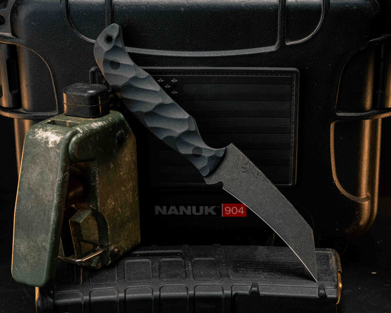 Draugr- Graphite G10, CF Pins, CF Lanyard Pin, Textured Grip