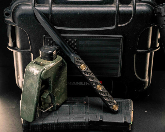OSS Spike - Gold Camo CF, Armor Black Cerakote, Brass Allen Bolts, Textured Grip