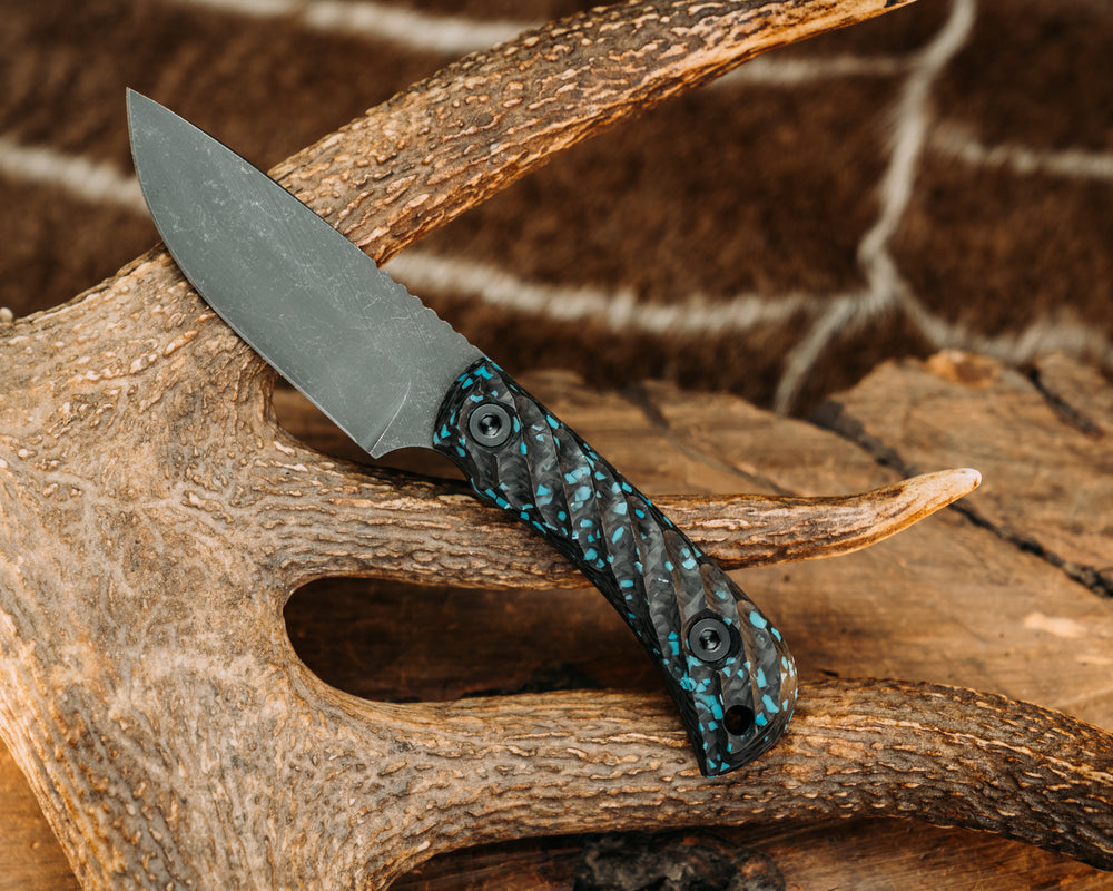 Cav Jr Back Country- Turquoise Rocky Wave Carbon, Allen Bolts, Reticulated Grip
