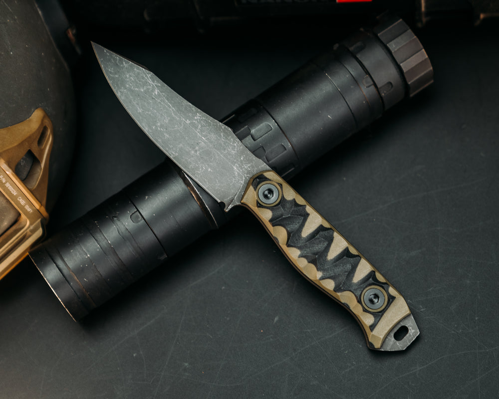 Field Knife Jr- OD Green and Black G10, Allen Bolts, Chaos Grip