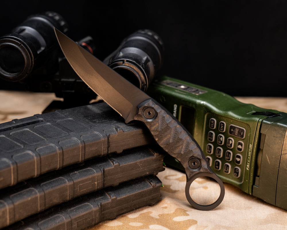 Osoraku 3"- Black G10, Armor Black Cerakote, Allen Bolts, Chaos Grip