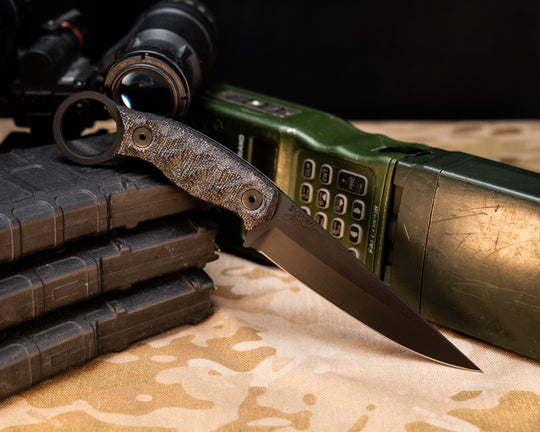 Osoraku 4"- Black Canvas Micacrta, Armor Black Cerakote, Allen Bolts, Chaos Grip