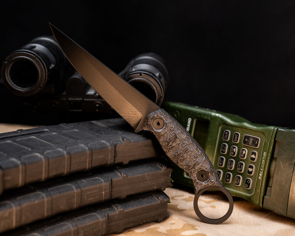 Osoraku 4"- Black Canvas Micacrta, Armor Black Cerakote, Allen Bolts, Chaos Grip