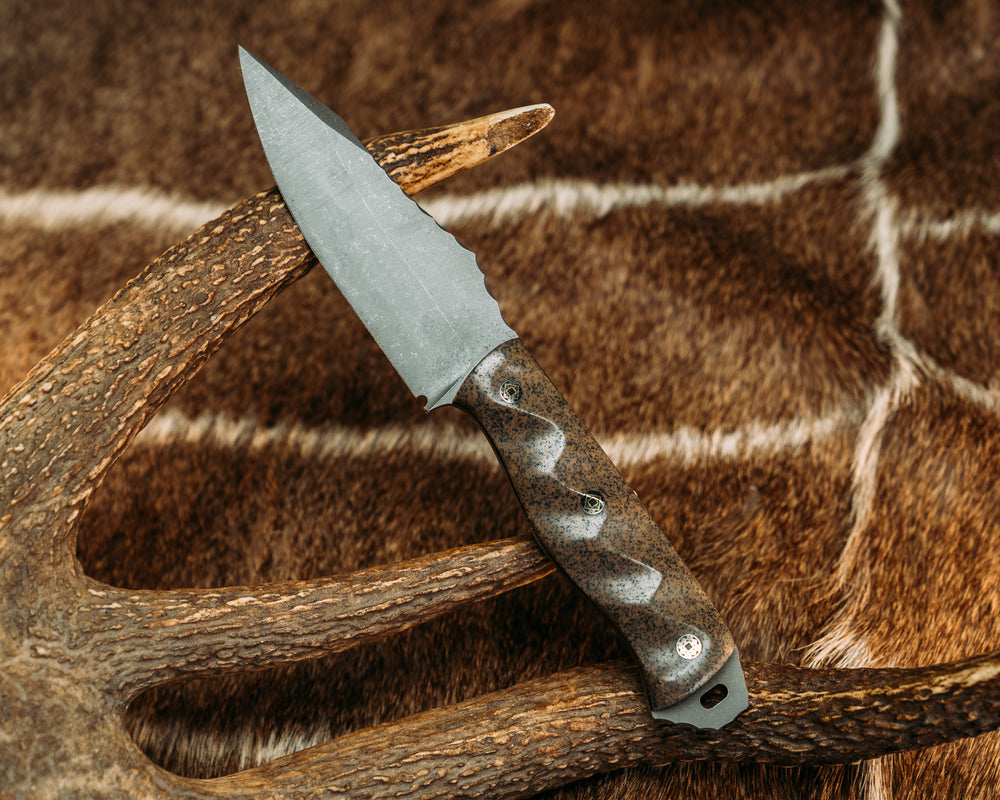 Field Knife Jr- Flat Dark Earth Grip-Tec, Mosaic Pins, Textured Grip