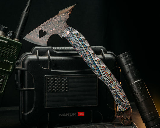 Bleeding Heart Hawk- Baker Forge Raindrop Pattern CopperMai- Jeep Fordite, Copper Pins, Copper Mosaic Pin, Textured Grip