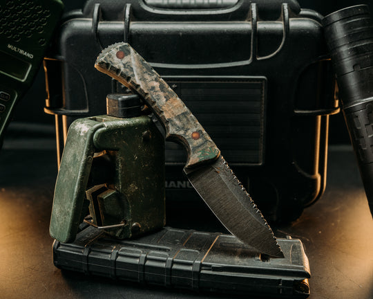 Nashi- Realtree Xtra Edge-2 Camo Micarta, Brown Micarta Pins, Textured Grip