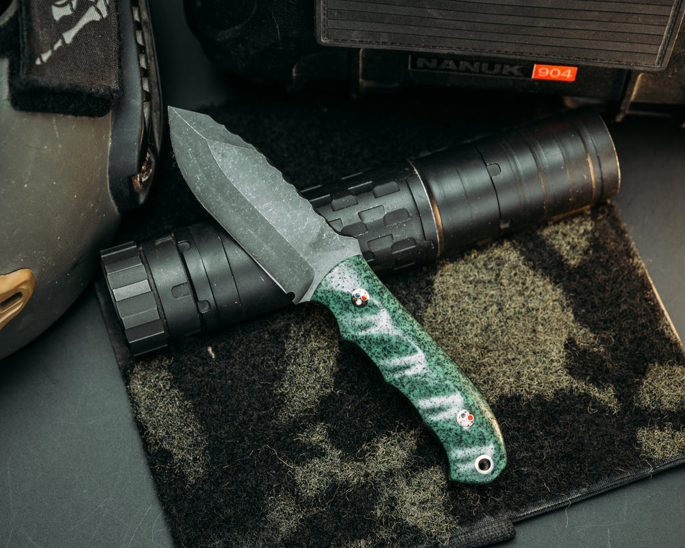 Disaster Cub- OD Green Grip-Tec, Patriot Mosaic Pins, Aluminum Lanyard Pin, Grooved Grip