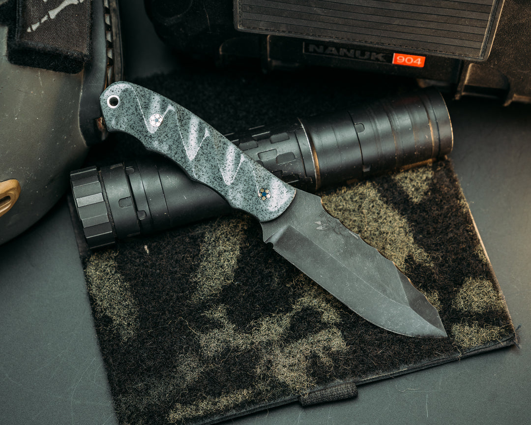 Disaster Jr- Grey Grip-Tec, Mosaic Pins, Aluminum Lanyard Pin, Grooved Grip