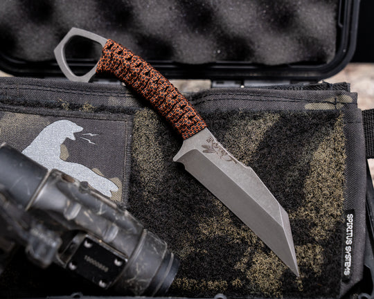 SHPOS- Snakeskin Paracord Wrap, Acid Etch Blade