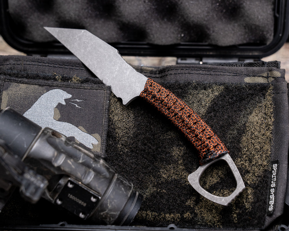 SHPOS- Snakeskin Paracord Wrap, Acid Etch Blade