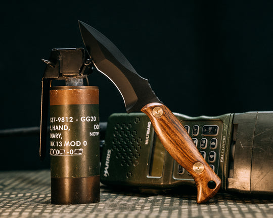 Extremis MK1- Desert Ironwood, Armor Black Cerakote, Brass Allen Bolts, Smooth Grip