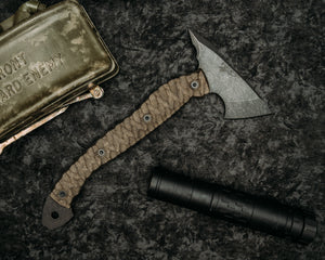 Bleeding Heart hawk - OD Green Canvas Micarta, Allen bolts, chaos grip