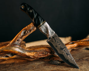 Crow Jr- Baker Forge BronzeMai Rain Drop - CO Elk, Black G10, OD Green G10 and Brass Split, Black G10, Mosaic Pins, Copper Lanyard Pin, Textured Grip