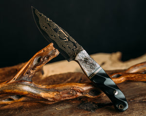 Crow Jr- Baker Forge BronzeMai Rain Drop - CO Elk, Black G10, OD Green G10 and Brass Split, Black G10, Mosaic Pins, Copper Lanyard Pin, Textured Grip