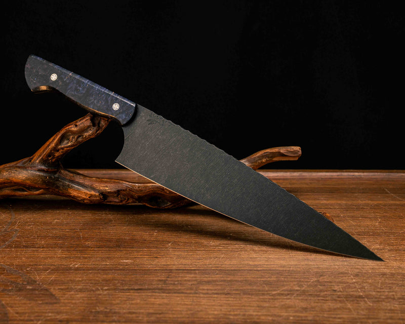10" Chef Blade- Dyed Maple, Mosaic Pins, Smooth Grip