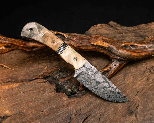 Cavner- Dyed Giraffe Bone, Black G10, White G10 and Aluminum Split, Buckeye Burl, Mosaic Pins, Aluminum Lanyard Pin, Textured Grip