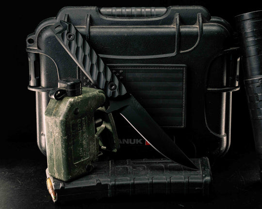 Kwaiken FC- Black G10, DLC (Diamond Like Coating), Allen Bolts, Textured Grip